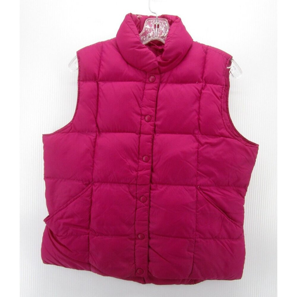 Lands End Vest Medium Down Puffer Jacket Coat Quilted Bubble Outdoor